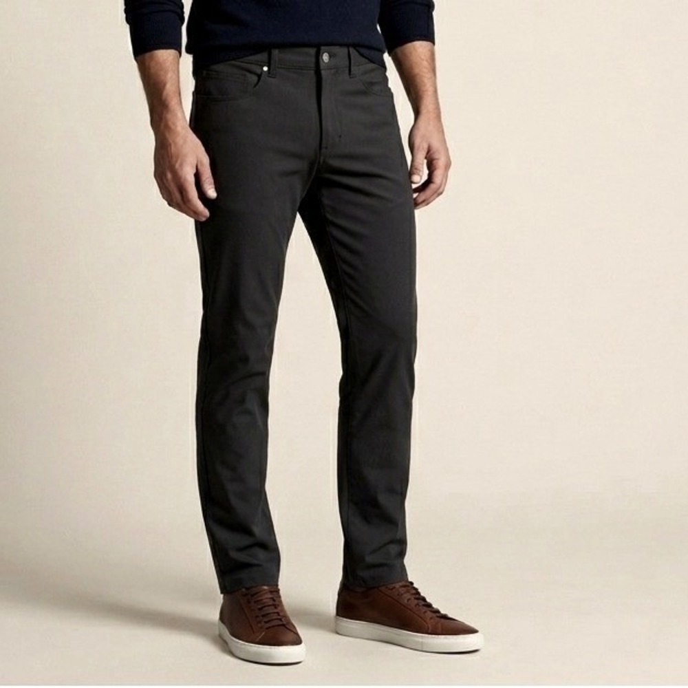 lululemon Mens ABC Pant Slim Warpstreme Obsidian Dark Grey Size 31 Tech Trousers
